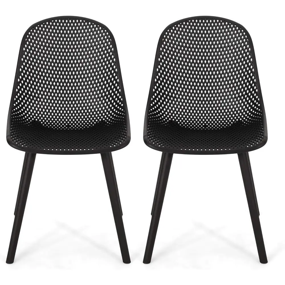 

leen Outdoor Dining Chair (Set o 2), Black