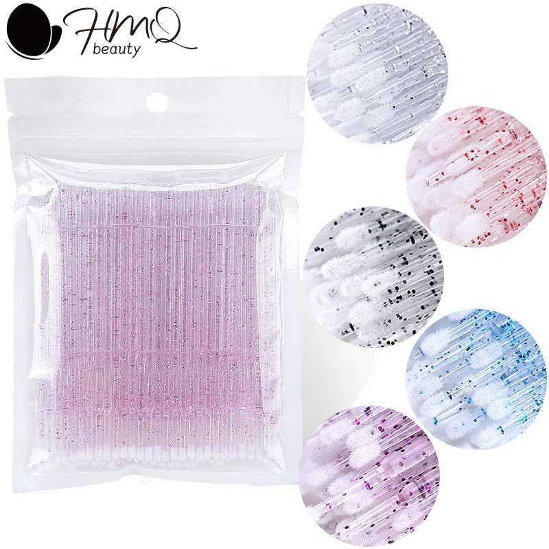 Micro brosse jetable en cristal pour extensions de cils, bâtonnets pour Mascara, applicateur, outils de maquillage, 50/100 pièces