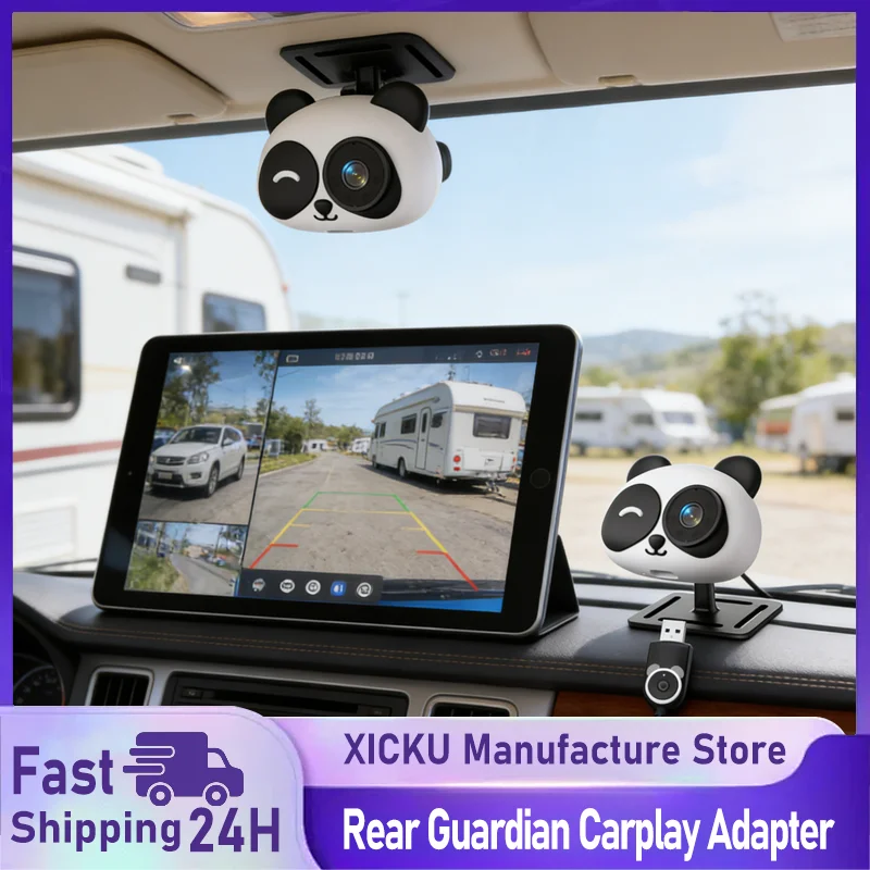 Cabin Care Wireless CarPlay Adapter 1080P HD Baby Car Camera 150° Wide-angle Night Vision split-screen Backseat Monitor