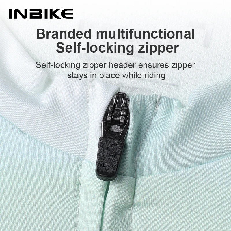 INBIKE Cycling Jersey Sweat-absorbent Quick-drying Cycling Clothes For Men With Pocket Men Cycling Shirt Gradient Color  Jersey