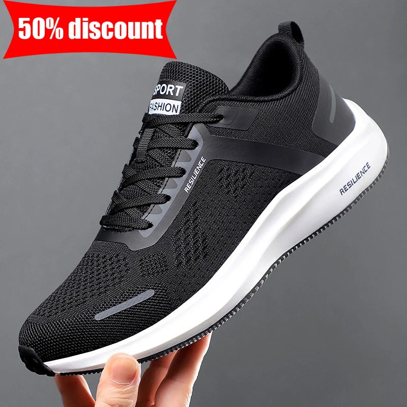 

Mens Sports Shoes Classic Mesh Breathable Outdoor Fashionable Lace Up Tennis Shoes New Rebound Cushioning Running Shoes Man