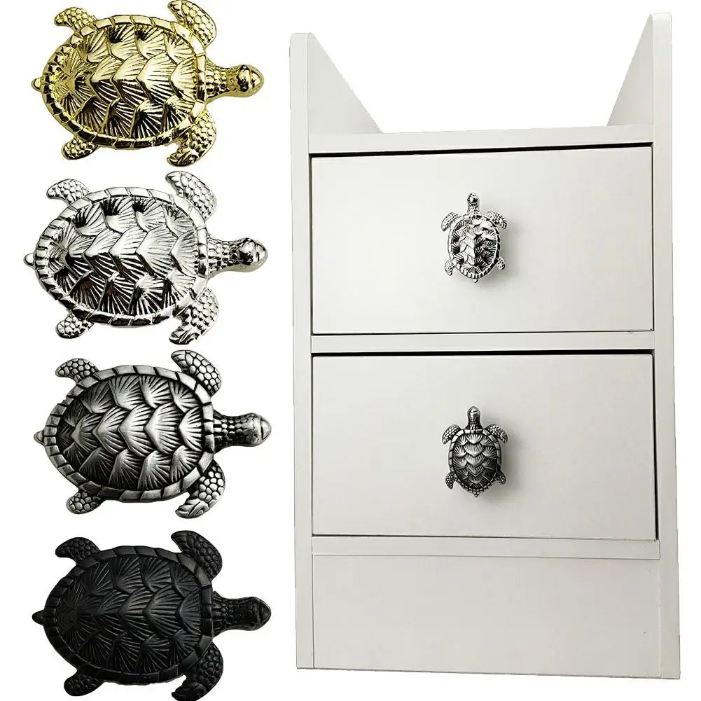 Marine Series Single Hole Handle Turtle Handle Tortoise Shape Zinc Alloy Furniture Handle Door Cabinets Knobs For Children Room