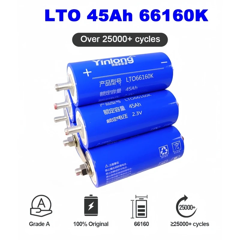 YinLong الصف أ 25000 + دورة ليثيوم تيتانات 2.3 فولت 40 أمبير 45 أمبير LTO 66160 كيلو بطارية 10C لتقوم بها بنفسك 12 فولت 24 فولت 48 فولت لسيارة الصوت قارب كهربائي #2