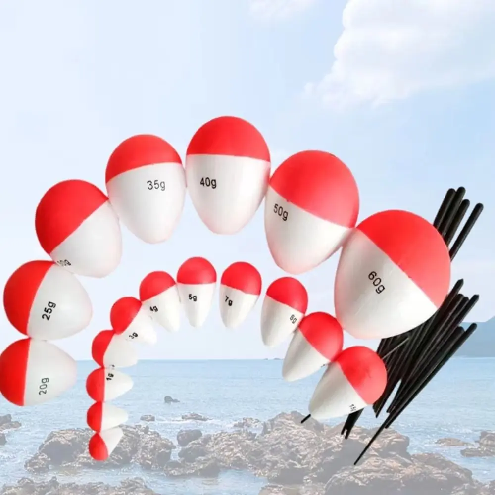 10Pcs/Set Portable 3/5/10/20g Fishing Float Fishing Tackle EVA Foam Floats Ball High Quality Red White Fishing Floats Beads