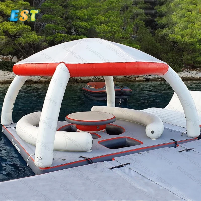 Outdoor Lake Inflatables Drop Stitch Dock Floating Water Platform Inflatable Platform Island Inflate Floating Dock