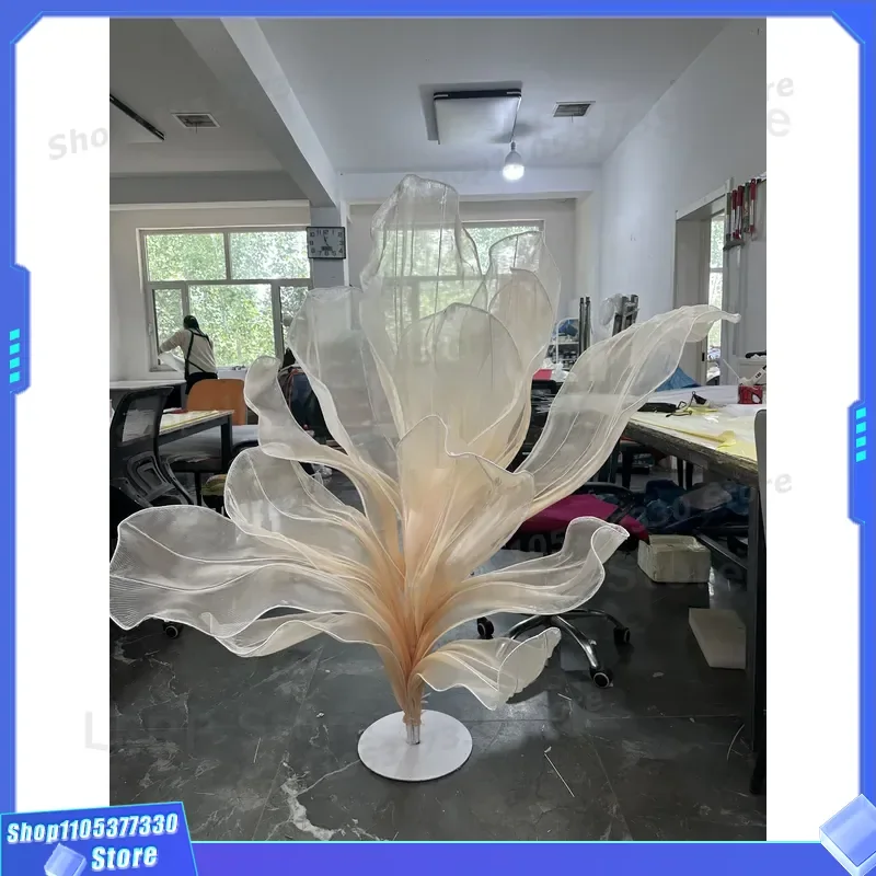 Handmade Giant Artificial Flower with Stand Luxury Style Wedding Decoration Ornament for Event Party Home Decor Large Fake
