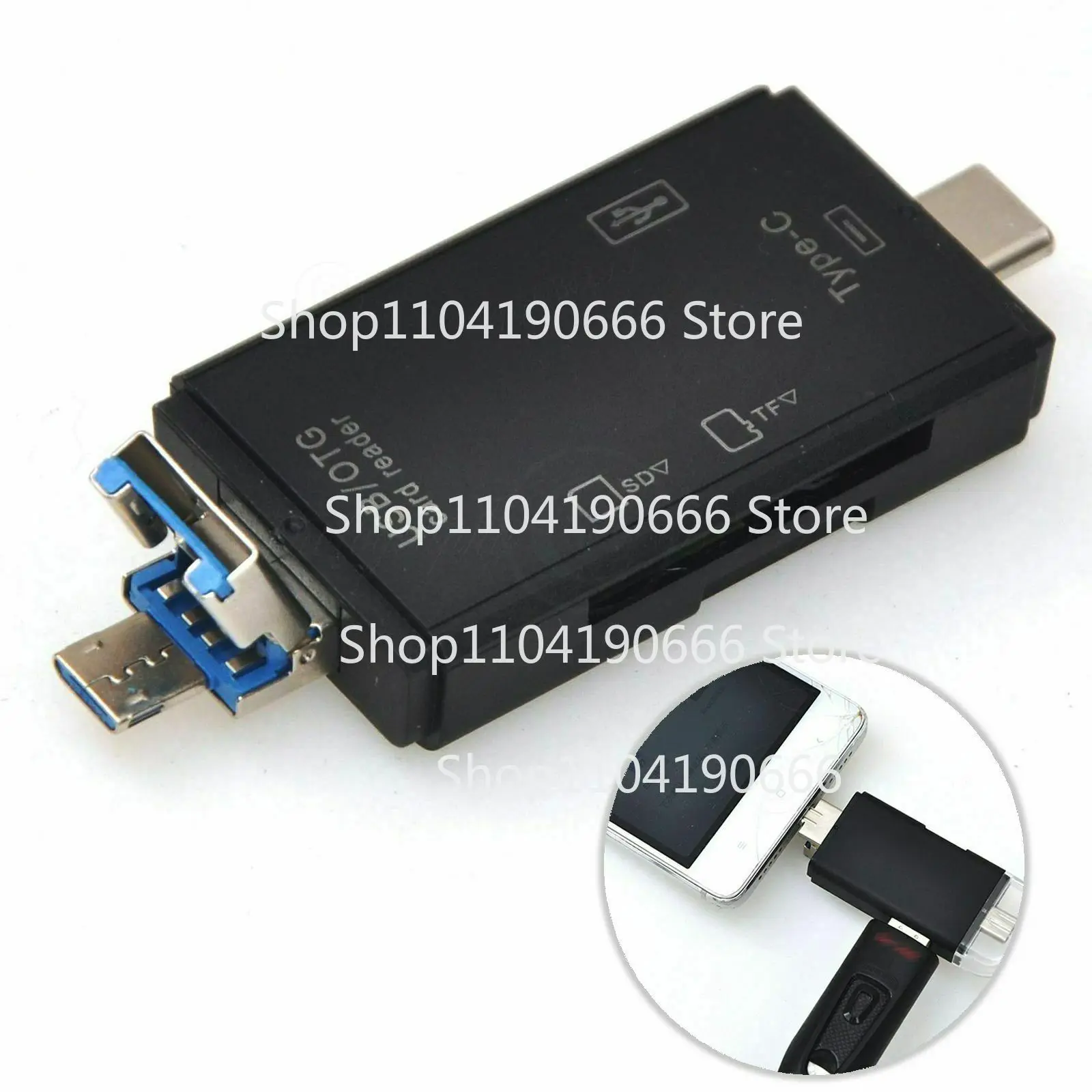 4in1 Type-C/Micro USB/USB Host OTG SD TF Card Reader Mobile Easy Share Transfer