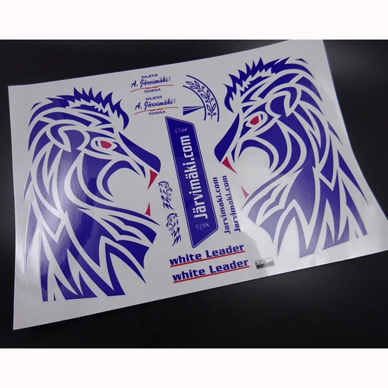 Blue Lion Livery Sticker Decorate for 1/14 Tamiya RC Truck Trailer Tipper Benz Actros 1851 3363 Car Diy Parts