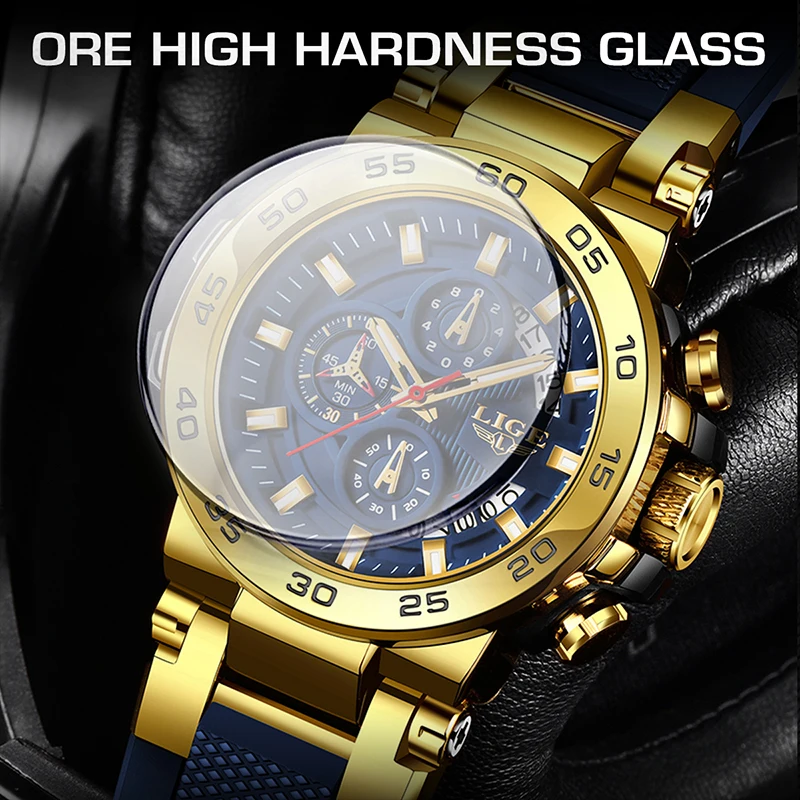 TOP LIGE 2025 ساعات رجالية موضة سيليكون حزام بسيط الرياضة العسكرية تاريخ مقاوم للماء ساعات كوارتز للرجال reloj hommes