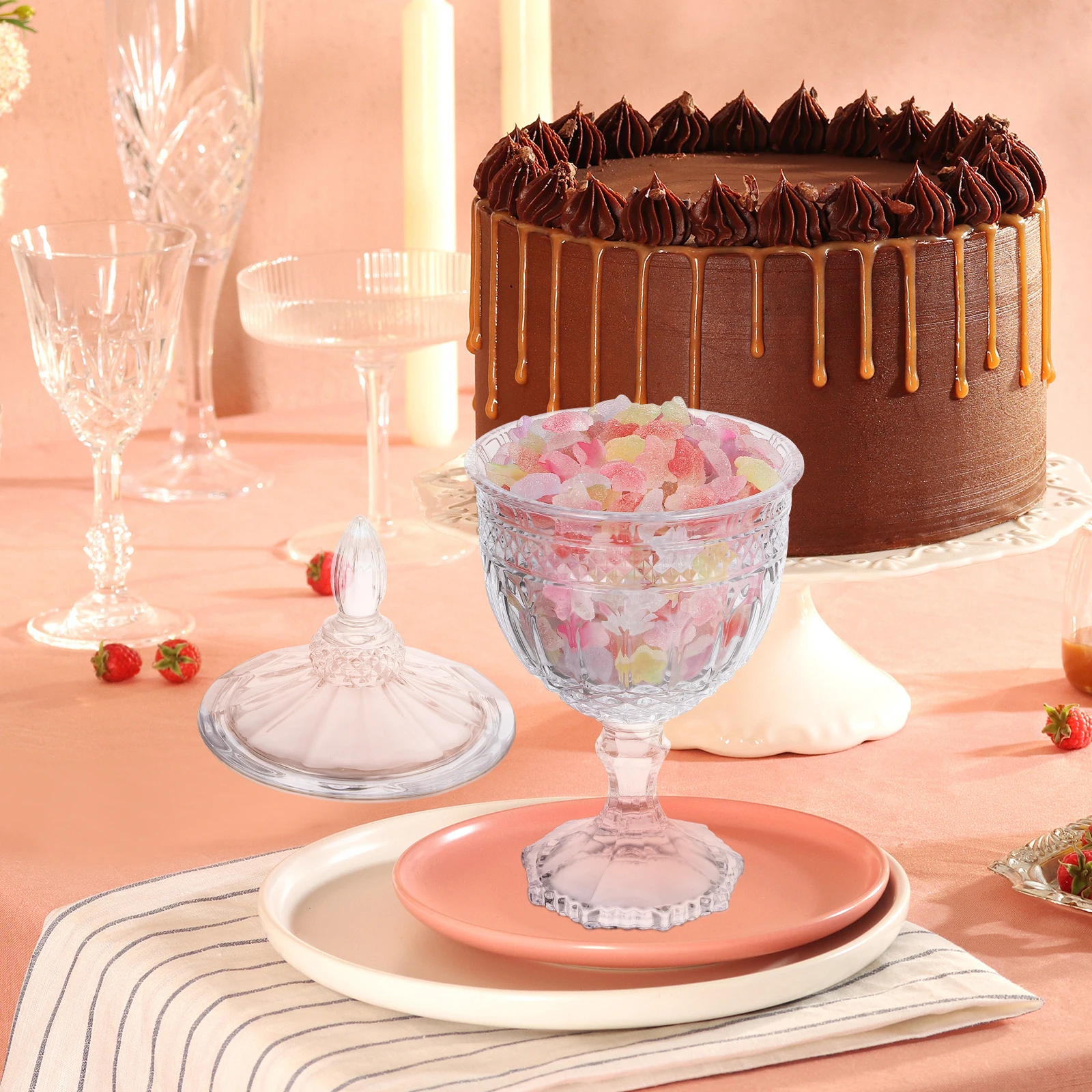 

1 шт. стеклянная банка для конфет с кристаллической текстурой, декоративный бытовой свадебный подарок, резервуар для хранения сухих товаров, банка для конфет, стеклянный контейнер для хранения