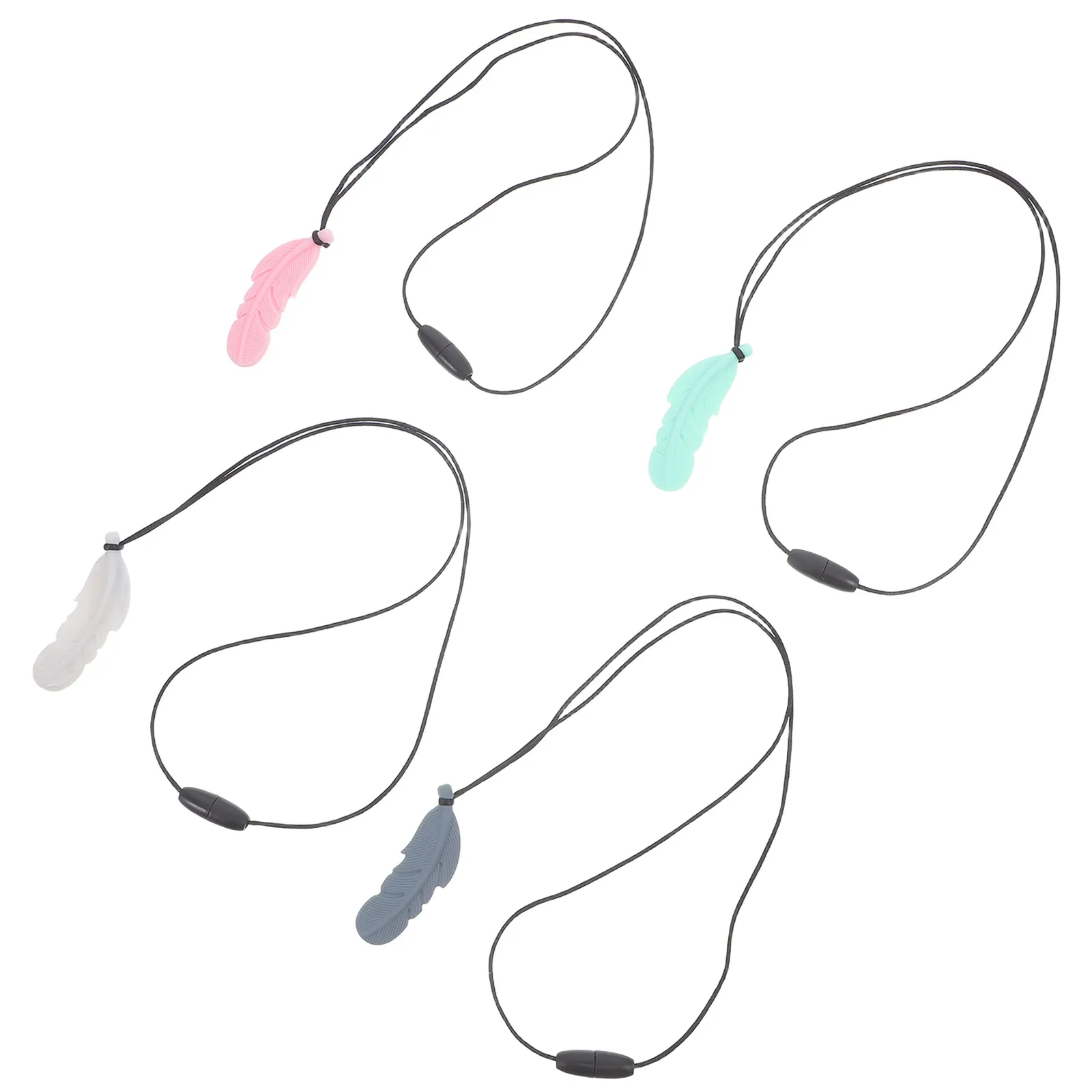 

4 Pcs Baby Teething Necklace Chewing Toys Molar Sticks Kids Silica Gel Biting Oral Sensory Pendant for