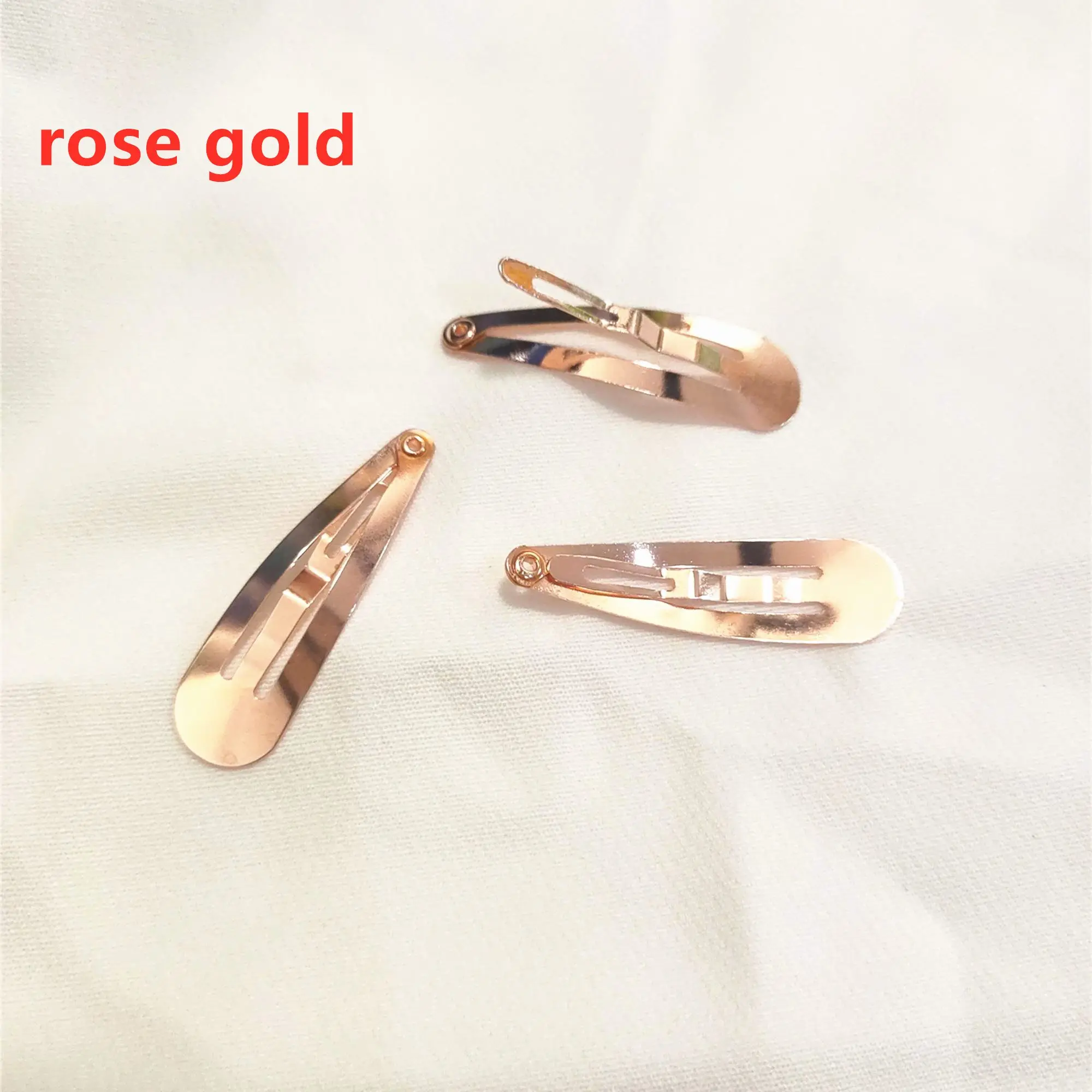 100 Uds 3-9cm oro/Pintura de plata Metal Clips de gota de agua lank bebé Clips para DIY pinzas para el cabello joyas haciendo Base venta al por mayor