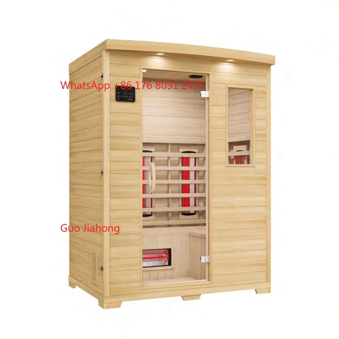 

Modern 3 Person Indoor Sauna Room Full Spectrum Wooden Canadian Hemlock Cedar Indoor Sauna Rooms