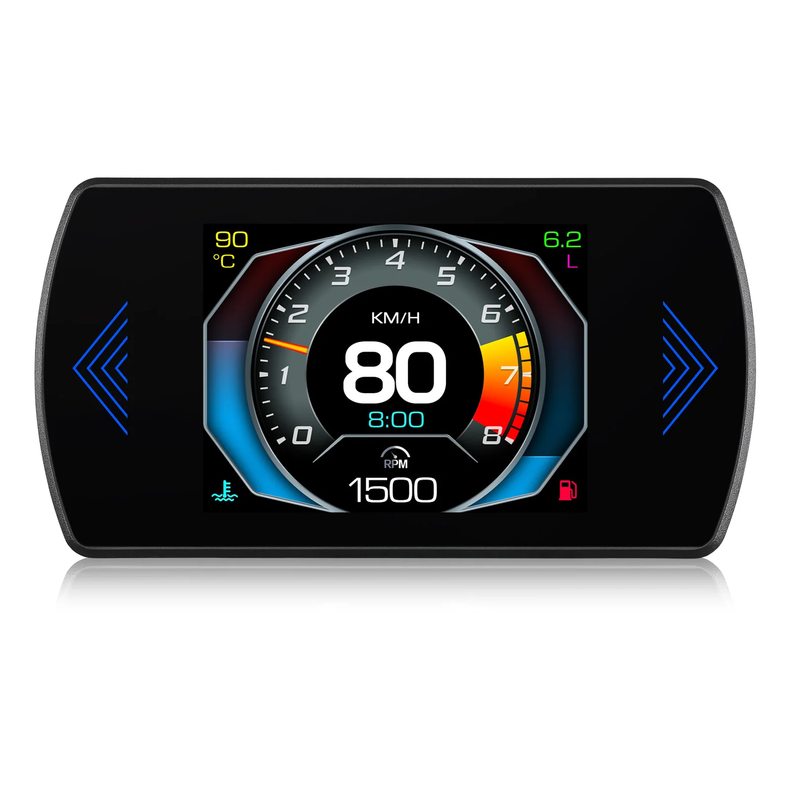 Digital Car HUD P12S OBD2 Head Up Display Turbine Pressure Speed RPM Water Temp Fuel Consumption Voltage Overspeed Alarm 12V