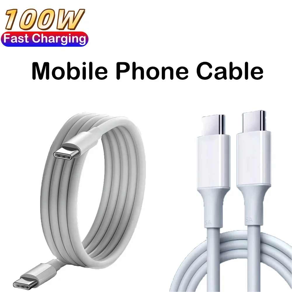 PD 100W Fast Charge Data Cable Portable Type C Quick Charge 3.0 Data Line Phone Accessories For Huawei Samsung Xiaomi iPhone 15