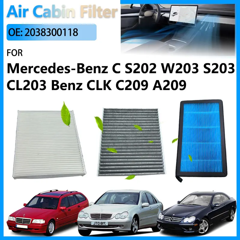 

HEPA Auto Air Conditioning Cabin Filter For Mercedes-Benz C Class S202 W203 S203 CL203 Benz CLK C209 A209 2038300118 2038300918