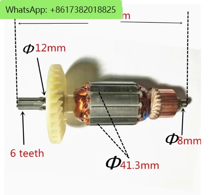 6 teeth AC220-240V  Rotor Motor Armature  for  C213944E 360875E DH38MS DH38SS DH38YE2 Drill Hammer