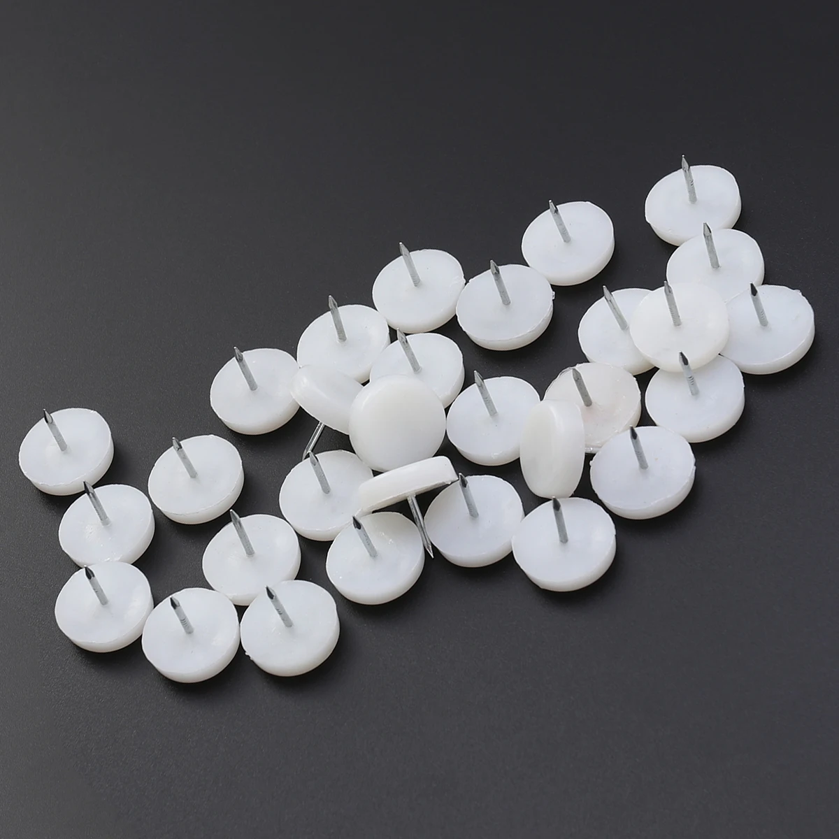 

50pcs 6X22Mm Furniture Tacks Sofa Nails Decorative Upholstery Tacks Durable Iron Plastic Sofa Button Leg Feet Elevation White