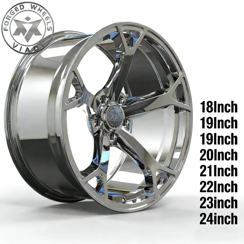 New Chrome Gloss Silver 17-24 Inch 5x114.3/112/100 Alloy Forged Wheels for 350Z 370Z GT-R (R35) G35/G37/Q50/Q60 3-Year Warranty