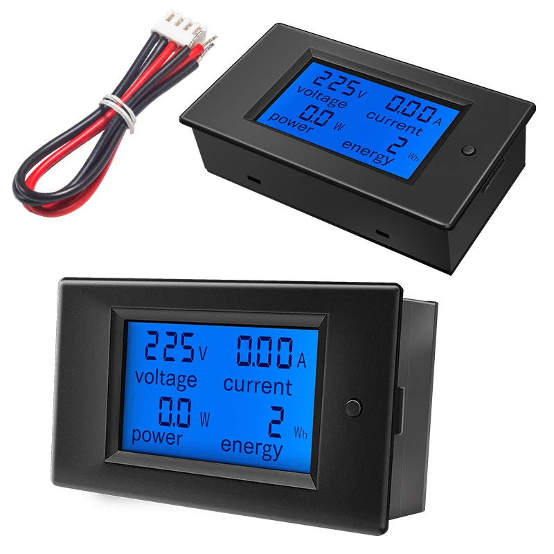 Peacefair PZEM-061-VH New AC Single Phase Digital LCD Power Meter Ammeter Voltmeter 80-260V 100A 4IN1 Electric Kwh Energy Meter