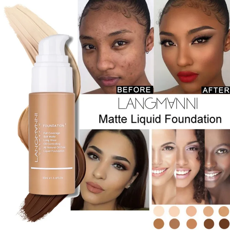 Flüssige Foundation weich matt Concealer Primer Basis profession elle Gesicht Make-up Palette Make-up Kosmetik 30 ml/teil