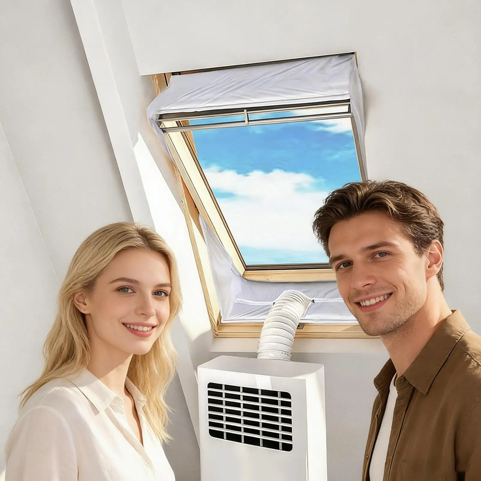 Portable AC Window Kit Mobile AC Sealing Blocker Set Air Conditioner Window Insulation Kit For Home Living Room Bedroom