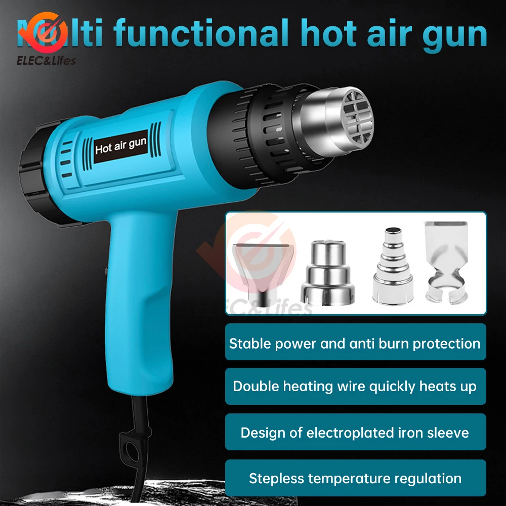 

Industrial Hair dryer Heat Gun 2000W Hot Air Gun Air dryer for soldering Thermal blower Soldering station Shrink wrapping Tool