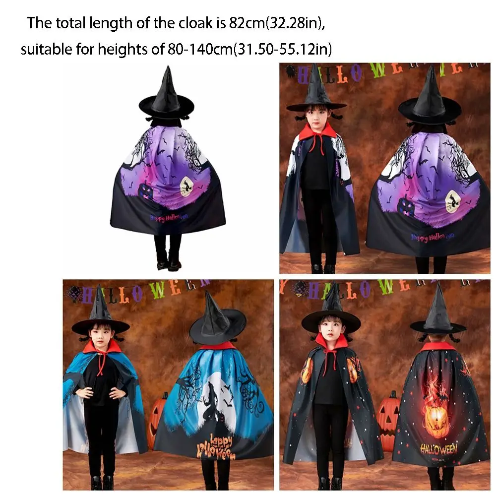 Vestir-se capa com capuz capa de halloween fantasia novidade capa de feiticeiro místico cosplay traje conjunto meninos meninas