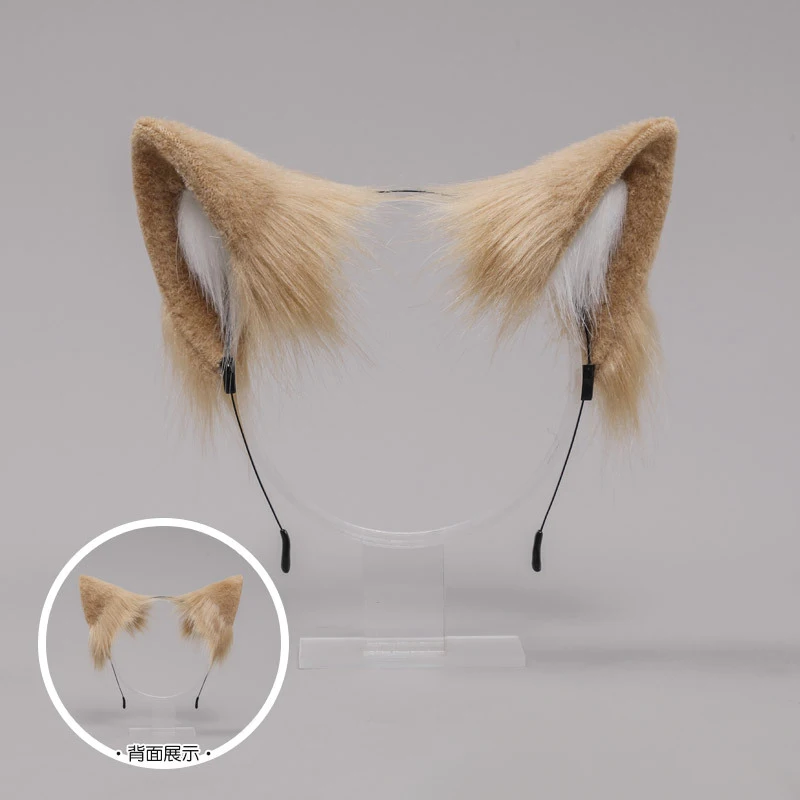 Brown Furry Cats Ears Headwear Anime Cosplay Props Animal Cos Headband Loliat Costume Accessories Halloween Carnival Pet Ears