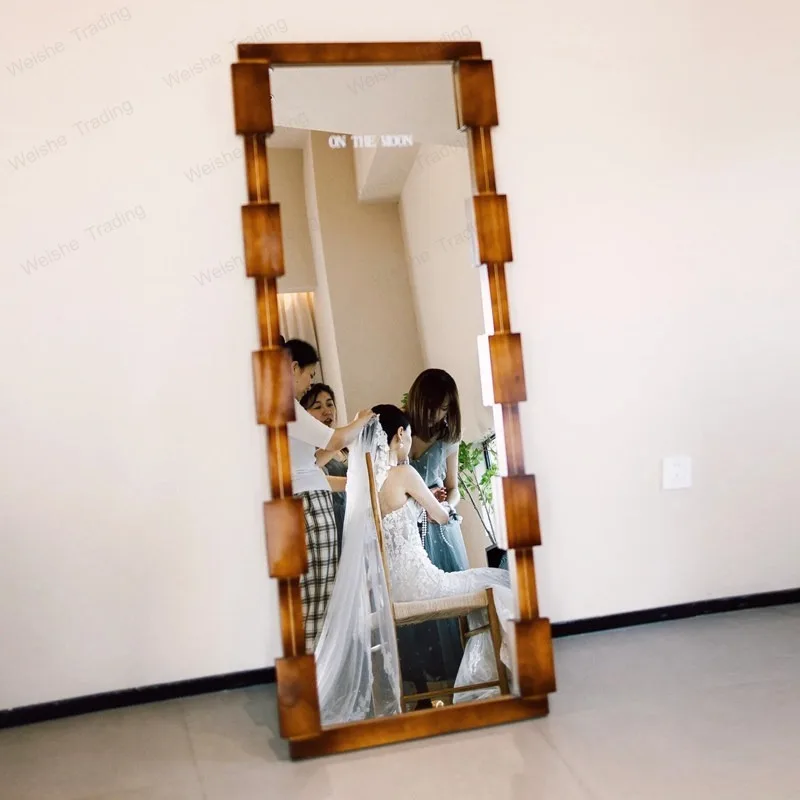 Full length mirror, home second-hand floor mirror, American bedroom dressing mirror, French retro