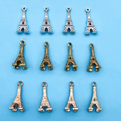 20pcs 3 Colors 3D Tower Charms Eiffel Tower Pendants For Jewelry Making Accessory For DIY Earrings Necklace Bracelet Handmade