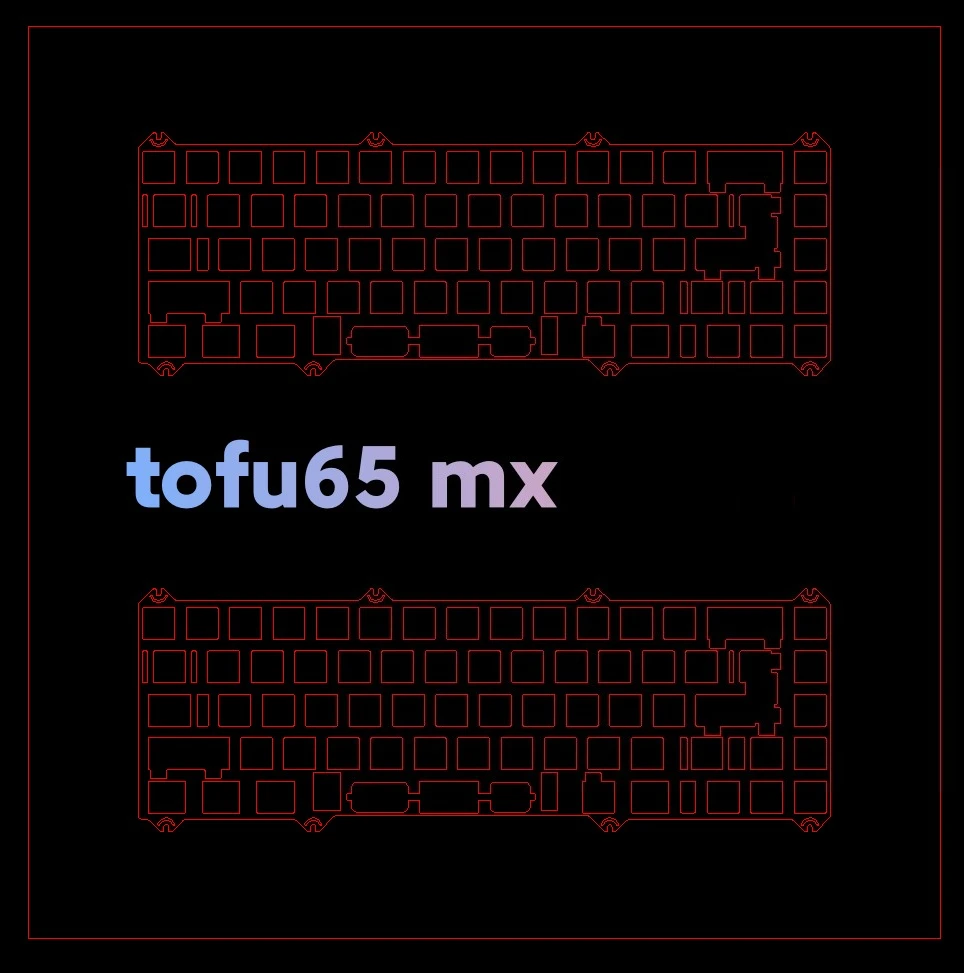 KBDFANS TOFU65 Keyboard Plate for PEI BRASS CF PP FR4 Aluminium ( for PCB Screw in Stabilizer use )