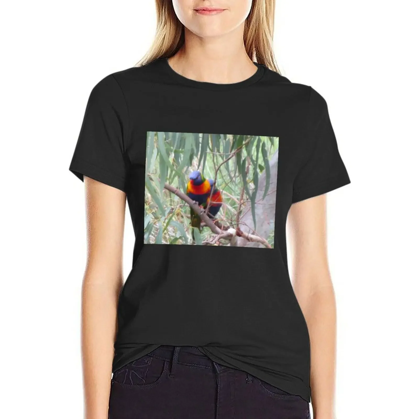 

Rainbow Lorikeets T-Shirt Female clothing kawaii clothes t shirt dress Women