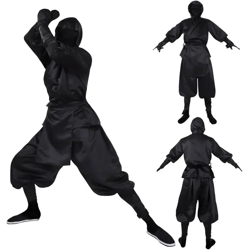 Japanische Samurai Anzüge schwarz Ninja Cosplay Kostüm Attentäter Outfits Männer Halloween Karneval Kostüme