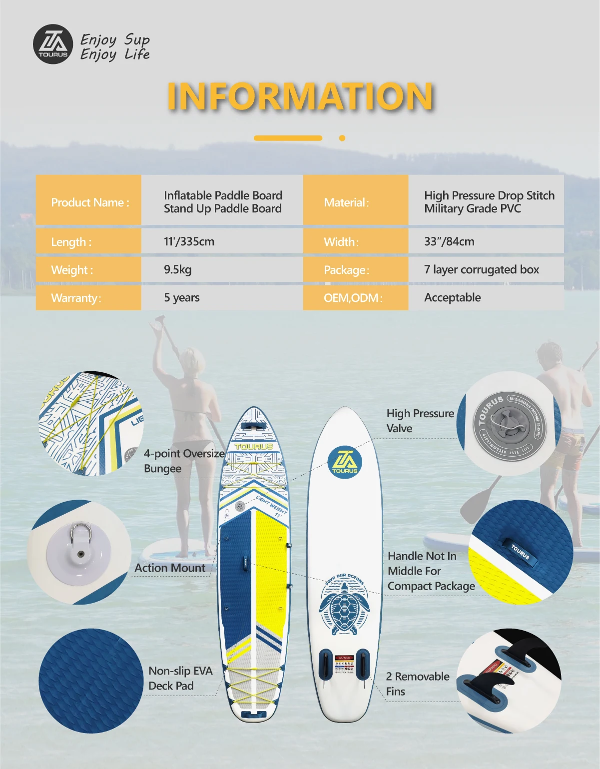 Dropshipping OEM China Factory 11'  Folding Paddle Board Foldable Surfboard Foldable Paddle Board