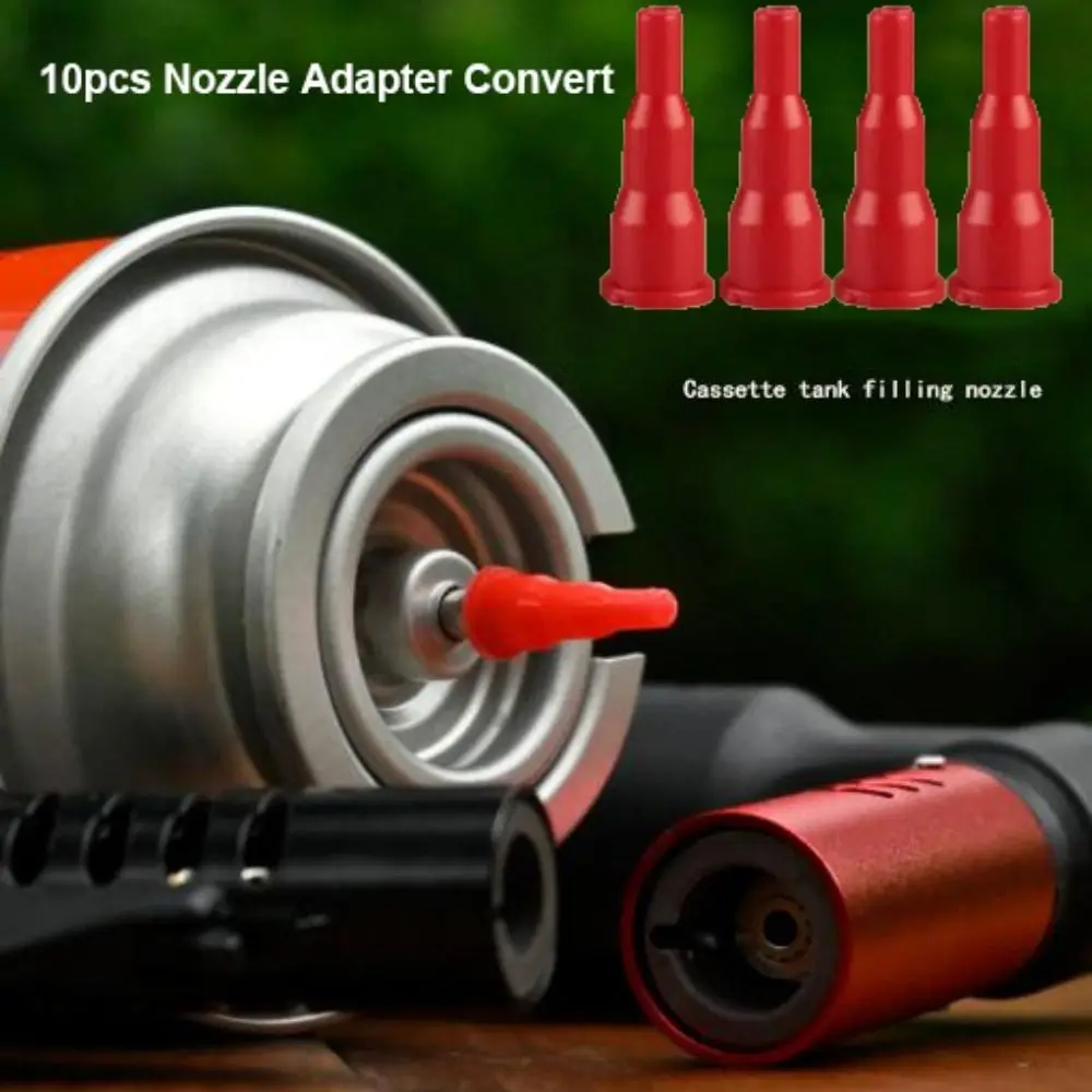 10pcs New Universal Nozzle Adapter Plastic Reusable Convert Cassette Red Gas Refill Head Adapter