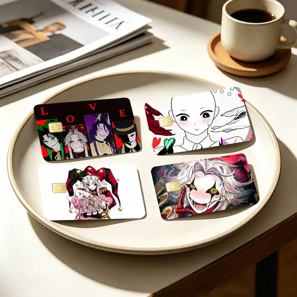 Dark Carnival T-The Freak Circus Pierrot   4pcs 1Set Card Stickers Small Waterproof Chip 4PCS Card Sticker Anti-Scratch