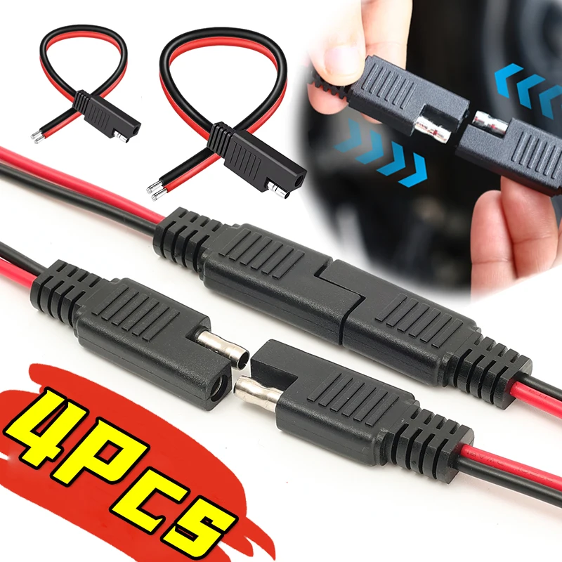 High-quality SAE Female and Male Power Extension Plug Cables for Solar Cell Quick Disconnect Wiring Harnesses Copper Connectors