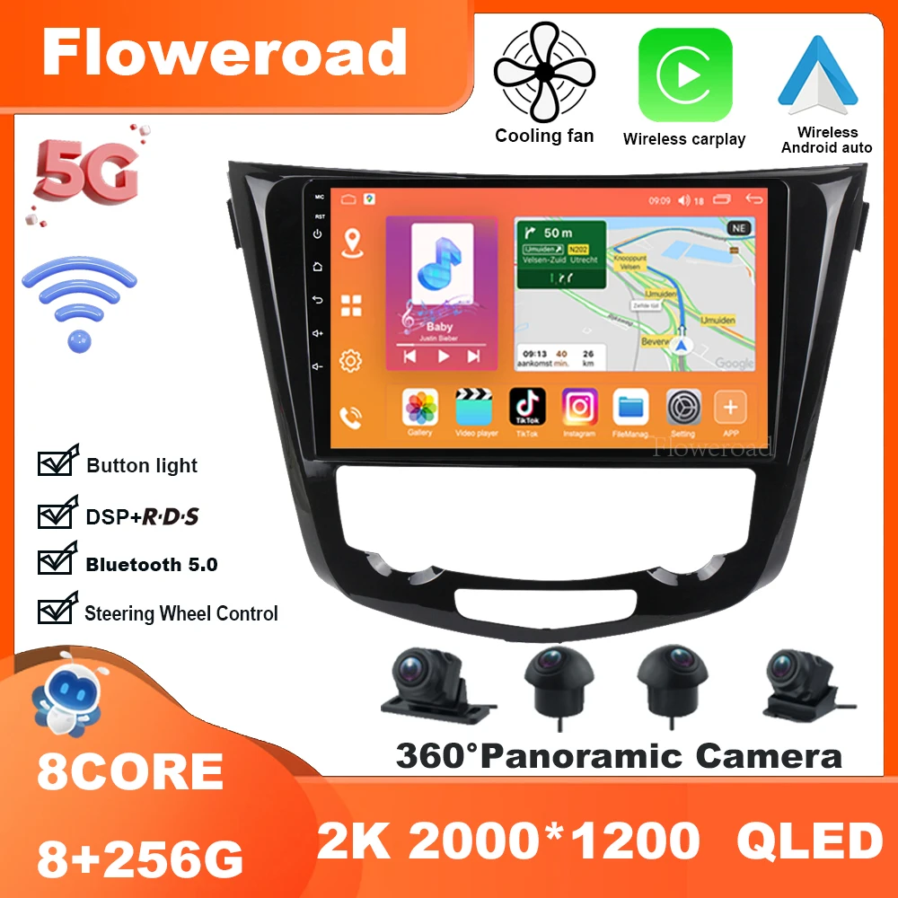 

9 Inch Android 13 For Nissan X-Trail 3 2013 - 2022 TMultimedia Video Player Navigation stereo GPS Carplay Auto BT5.0 5GWiFi