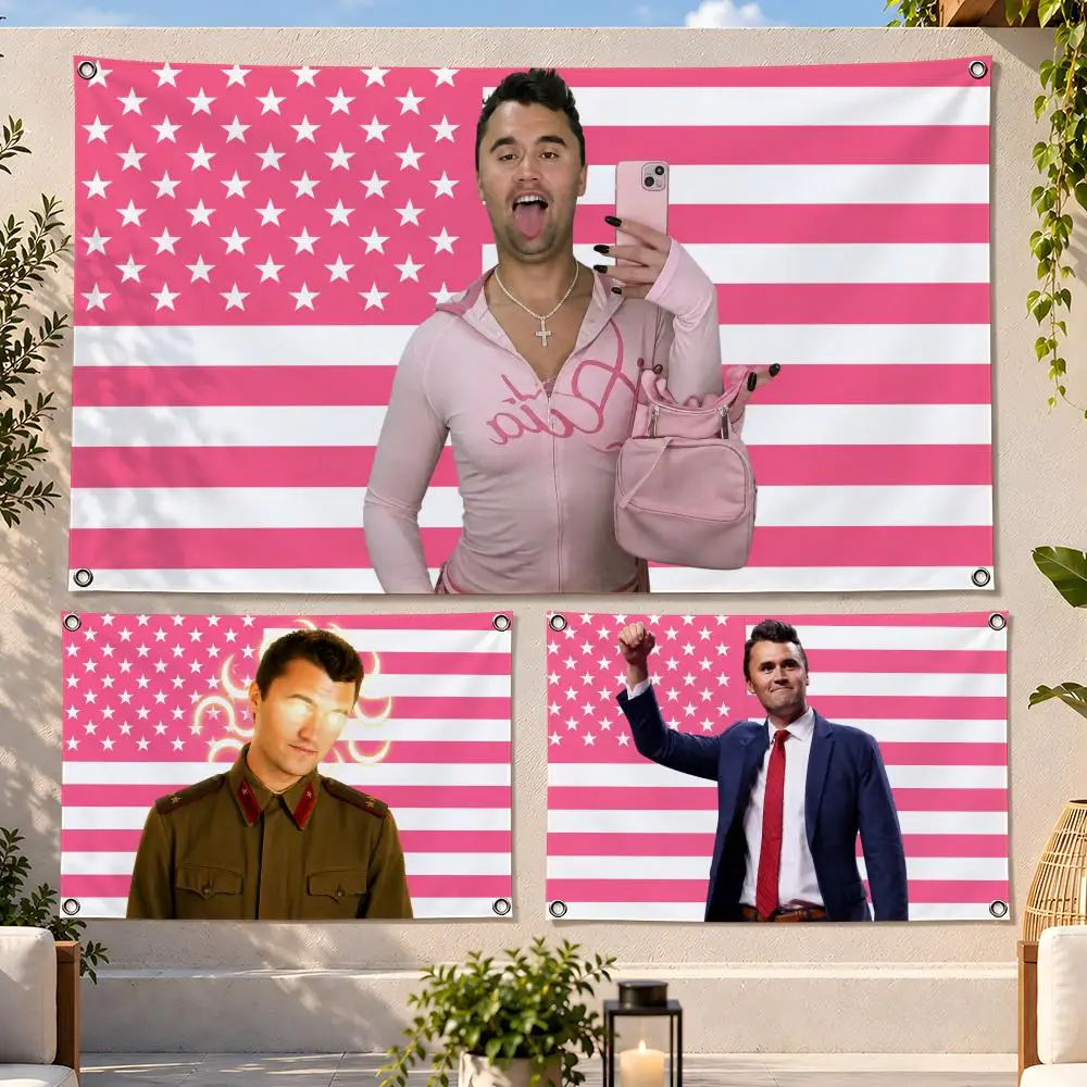 Figure Political Charlie Kirk Flags Fan Flag Banner Wall Hanging Outdoor Yard Camping Dorm Garage Party Home Decor Gift