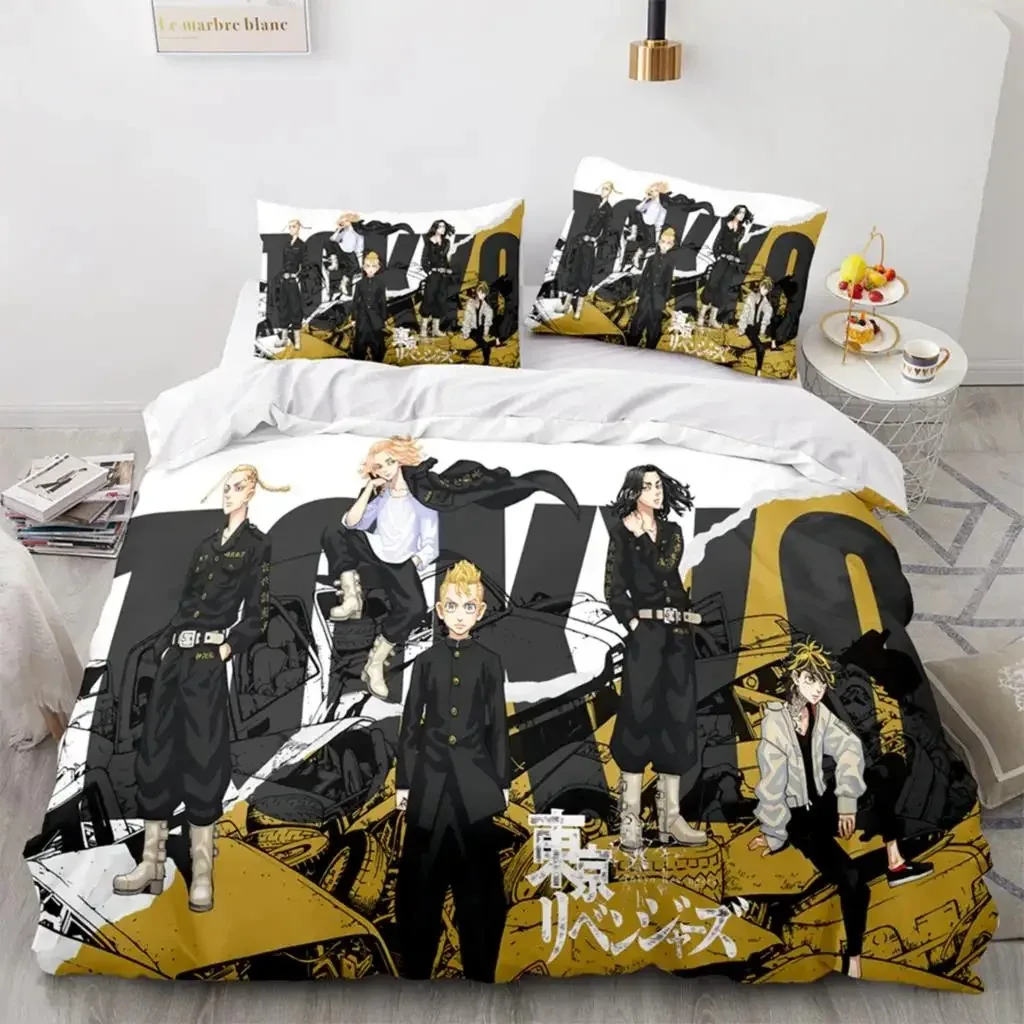 Anime Tokyo Revengers Ryuguuji Ken Sano Manjiro Duvet Cover Cartoon Bedding Sets Bed Set Quilt Comforter Covers Home Textiles