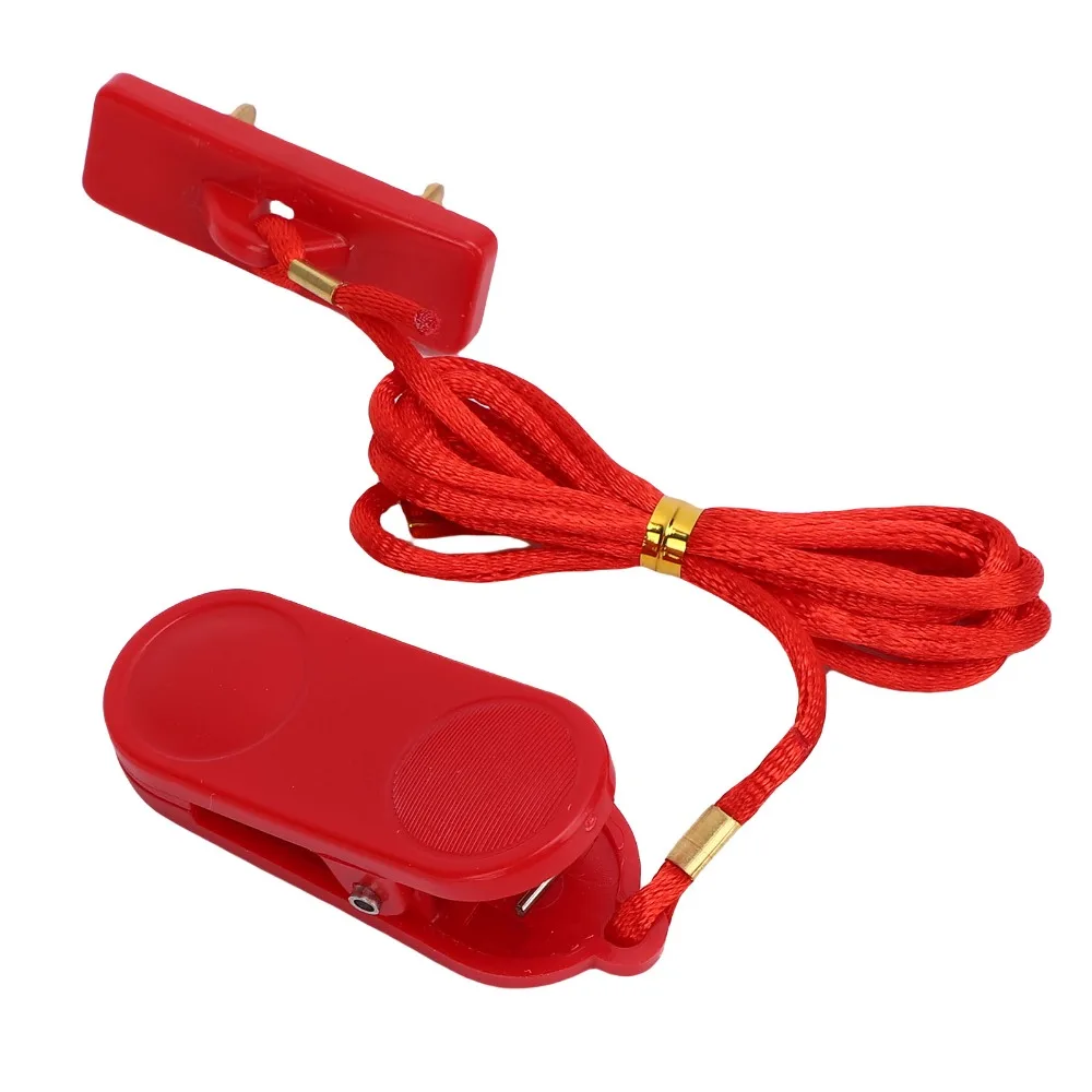 2pcs Rectangular Double Insert Treadmill Security Key 12.5x40mm Size Red Emergency Stop Switch Universal Safety Key
