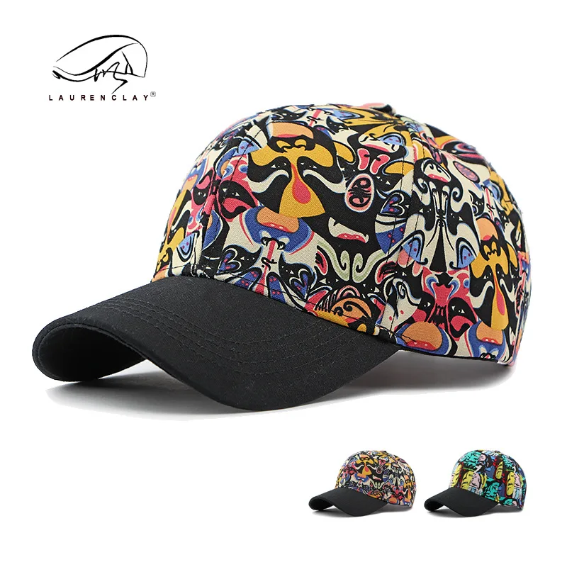 Personalized Printed Peking Opera Facial Makeup Hat Men & Women Trendy Peaked Cap Hard Crown Baseball Cap Traveling Sun Hat