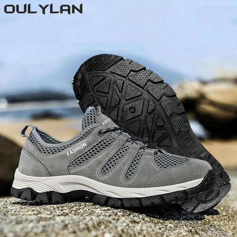 Oulylan Men Shoes Breathable Splashproof Outdoor Hiking Wading shoes Shoes Mountain Climbing Sport Men Hunting Trekking Sneaker