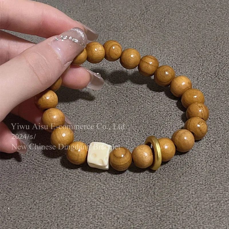Original new Chinese-style running ring peach wood cheese bracelet unisex with a unique and understated design