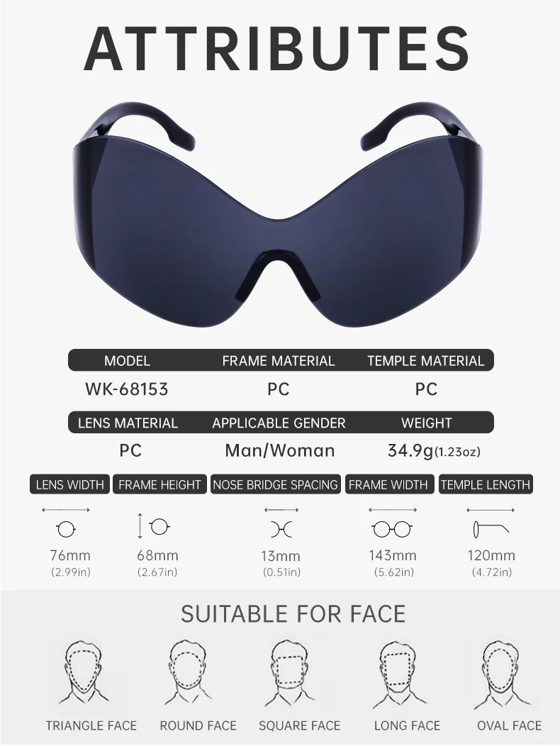 Randlose Schmetterling Sonnenbrille Frauen Männer Streetwear Y2K Sonnenbrille für Weibliche Übergroße Punk Sonnenbrille Männliche Sportbrille Unisex – Detail 15
