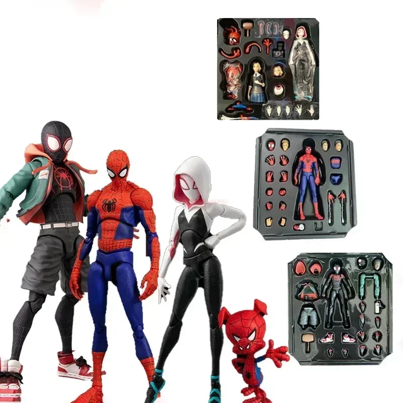 Figura de acción de Marvel Spider-man, Gwen Peter, universo paralelo, colección de Anime Spider-verse, Sentinel Miles Morales, juguetes de PVC, regalos