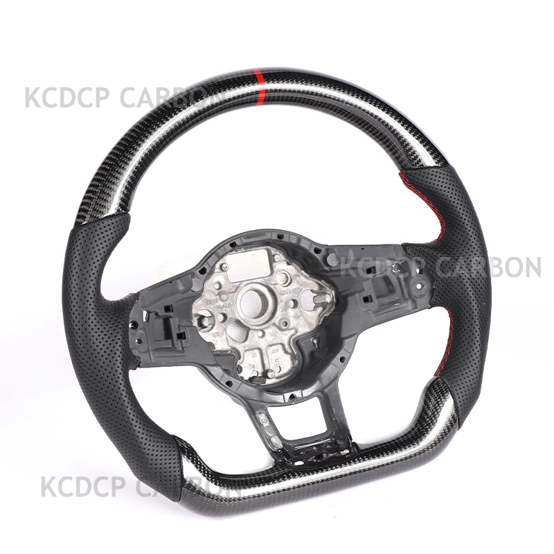 For Volkswagen Golf 7.5 GTI MK7 VW Polo GTS GTD GTE Scirocco R Passat CC R-Line LED Carbon Fiber Complete Steering Wheel