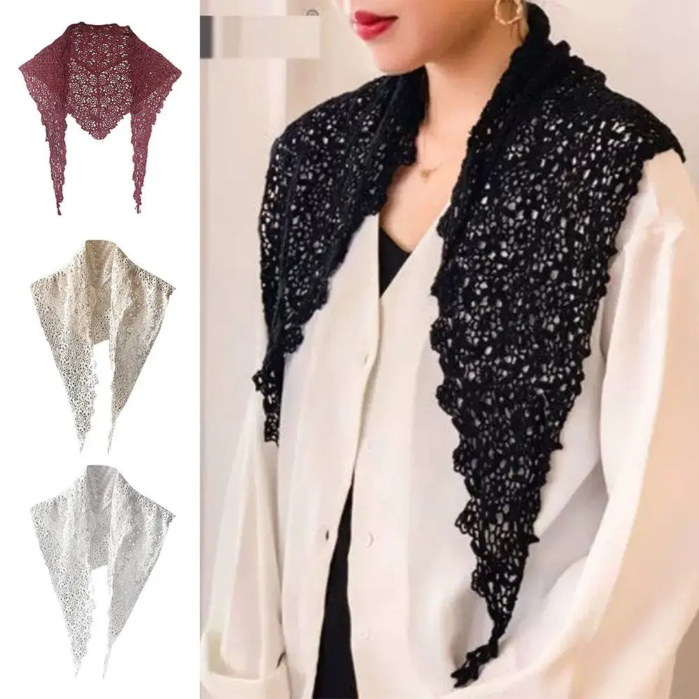 

Floral Lace Knitted Crochet Hollow Shawl Sun Protection UV Protection Summer Neck Wrap Evening Prom Cape Clothes Accessories