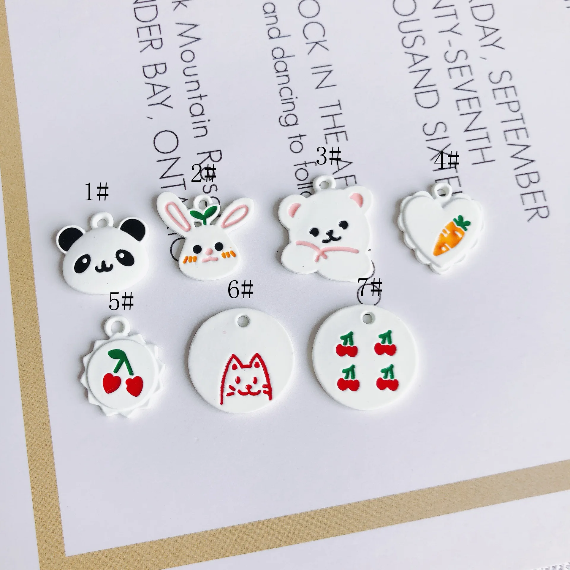 DIY Spray Paint Jewelry Accessories Wholesale New Simple Style Panda Rabbit Bear Carrot Accessories Wholesale